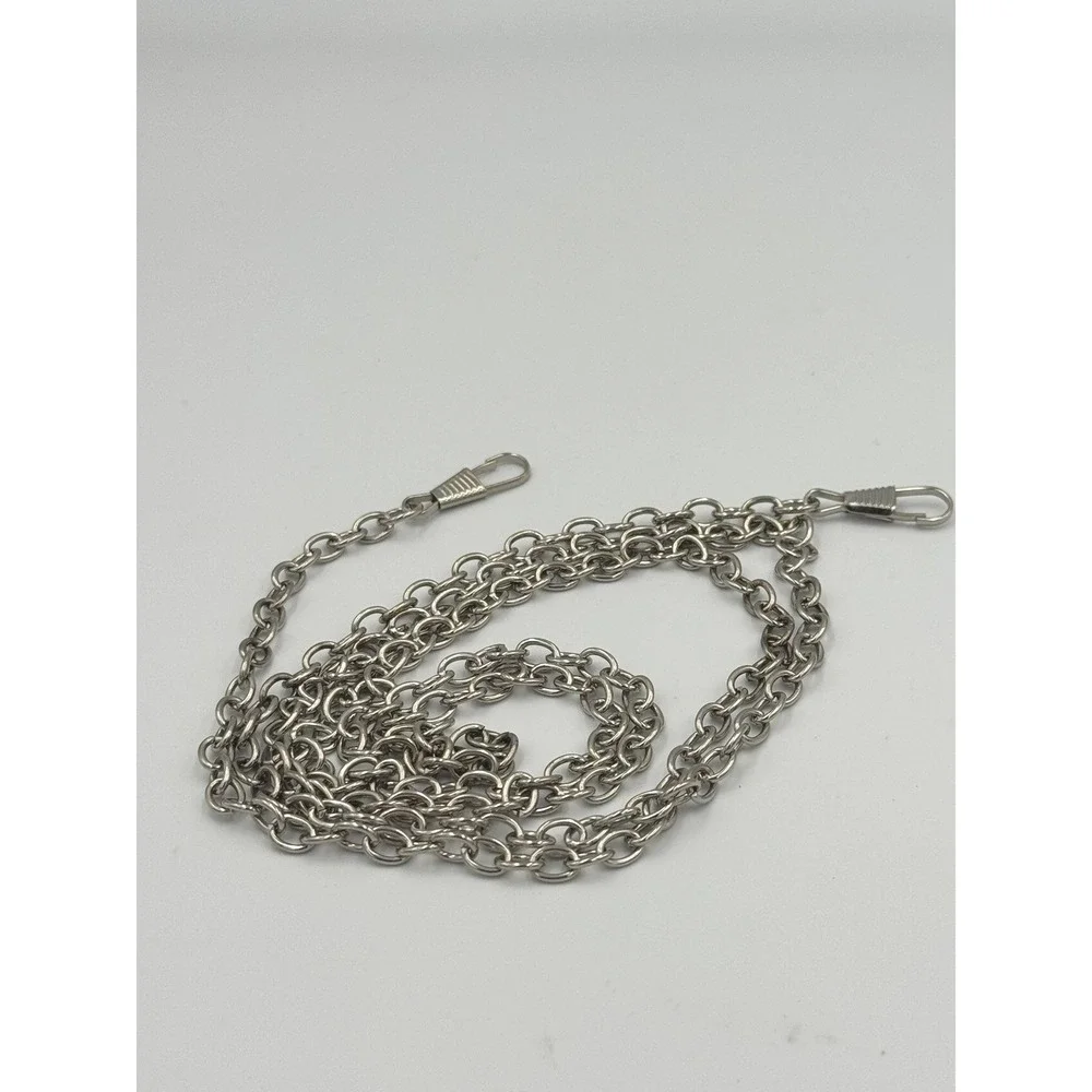 Silver Tone Strand Oval Link Belt Chain Y2K‎ Streetwear Glasses Purse Chain 48